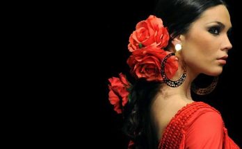 Spanish woman wearing red